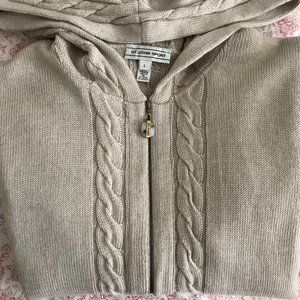 St.John Sport Hoodie Cadigan L Wool Silk Cashmere